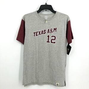 WES AND WILLY Boys XL Texas A&M Baseball T-shirt XL Red Grey NWT